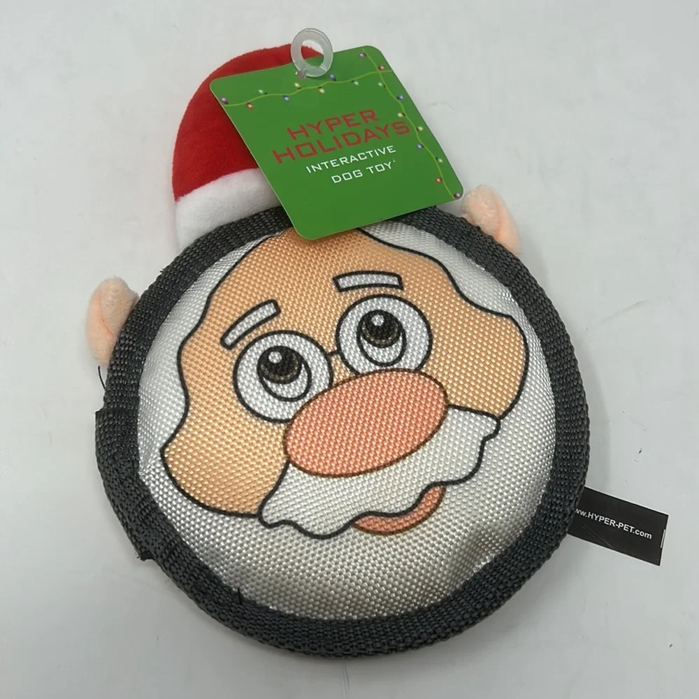 Hyper Holidays Christmas Santa Claus Face Interactive Dog Toy